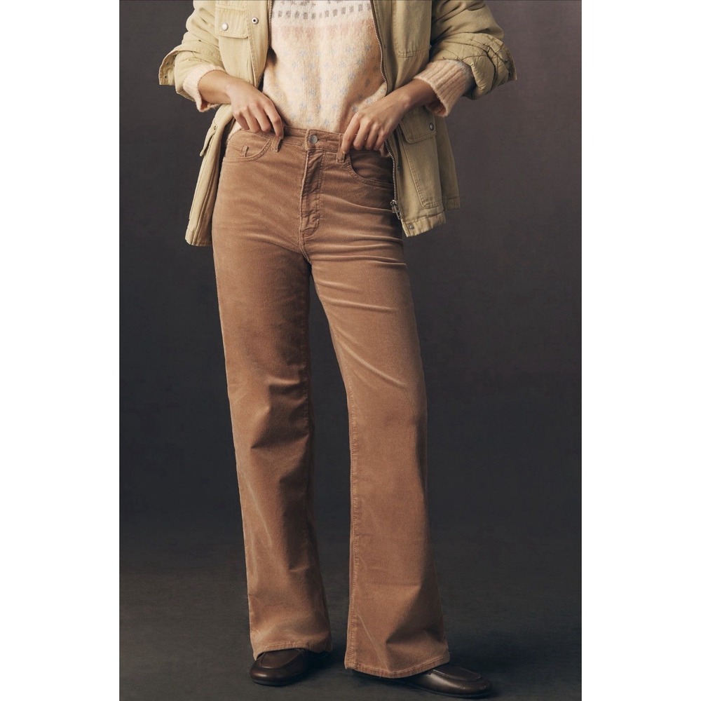 ANTHROPOLOGIE PILCRO 27 New High Rise Flare Jeans Austyn Wide Leg Corduroy Pants